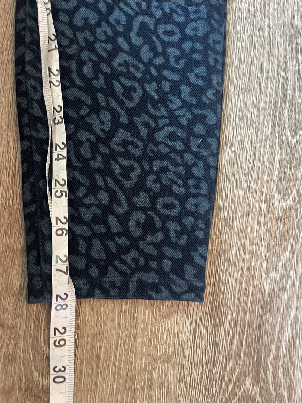 SPANX Navy Blue Leopard-Print Ponte Ankle Pants stretchy animal print large - Picture 5 of 7